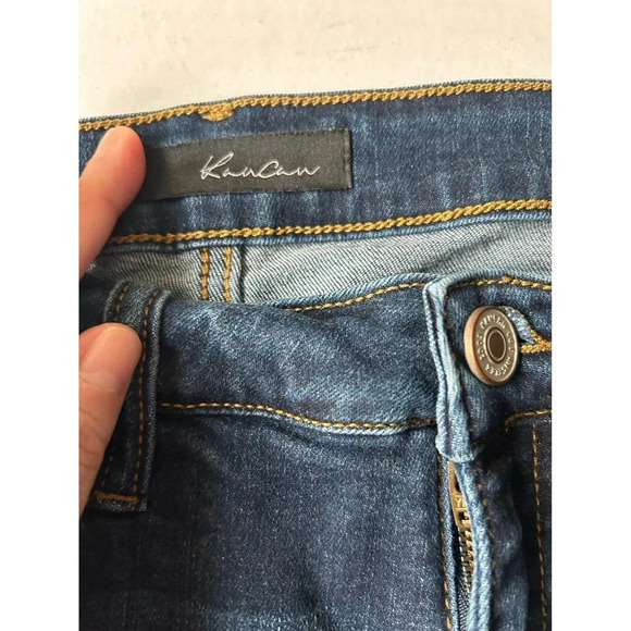 Kancan Mid Rise Ankle Skinny Jeans Size 11/29 Dark Wash Raw Hem KC8396D - Picture 3 of 11